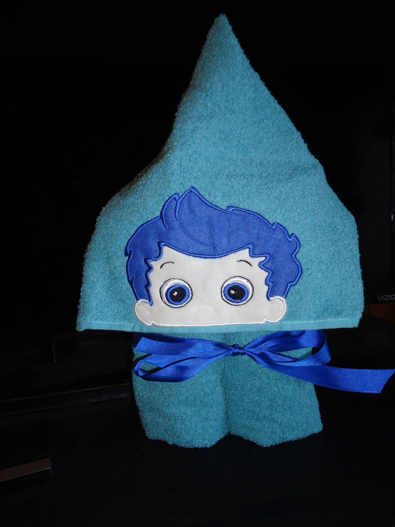 Blue fish,Childrens Towel Personalized Gifts Blue Fish Boy Hooded Bath Towel Seafoam Green Towel