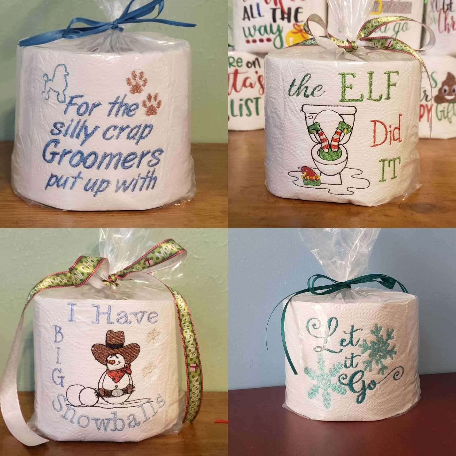 Embroidered Toilet Paper Rolls Gag Gifts Christmas Gifts Etsy