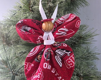 Fabric Angel Ornament, Sports Angel, Buckeye Angel