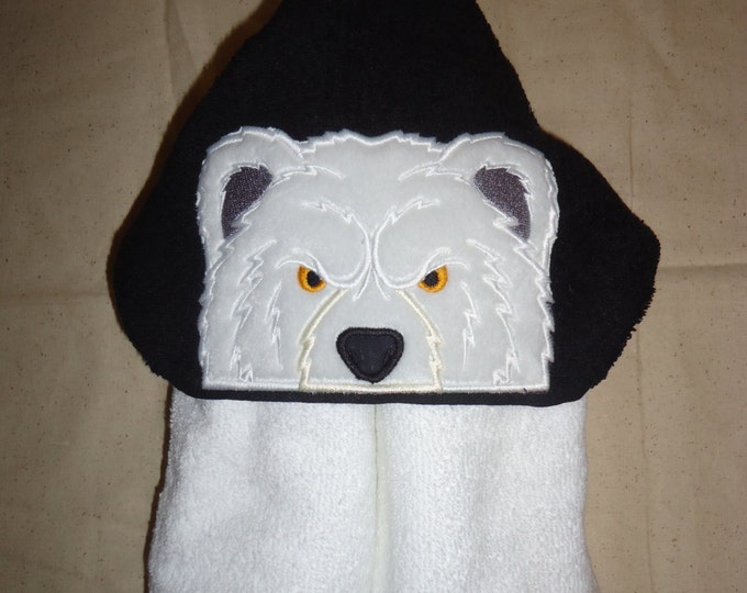 Bear Hooded Bath Towel Angry Bear Polar Bear White Bear Etsy