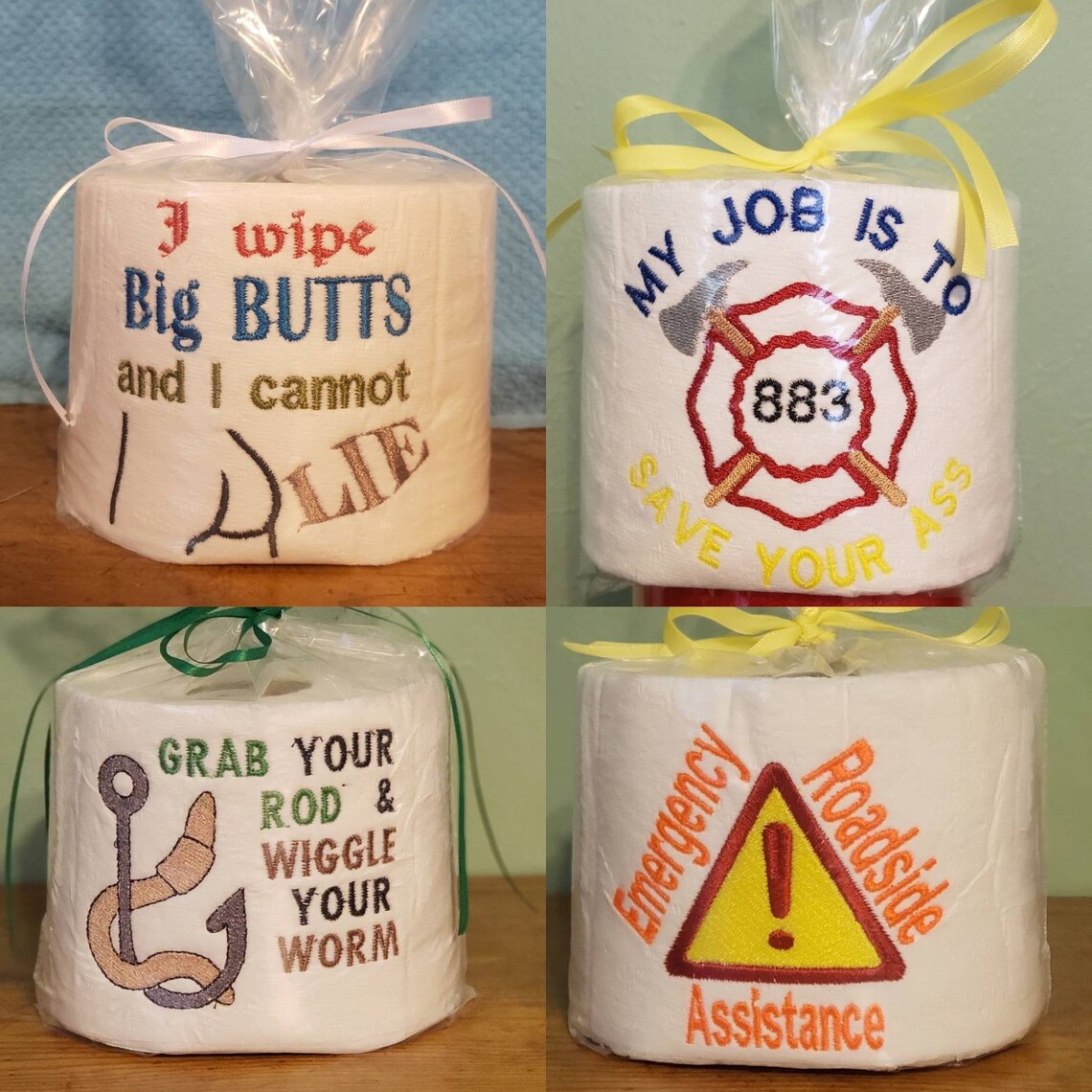 Embroidered Toilet Paper Rolls Gag Gifts Christmas Gifts Etsy