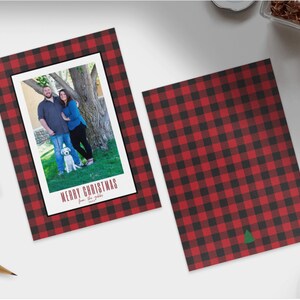 Editable Christmas Card in Buffalo Plaid