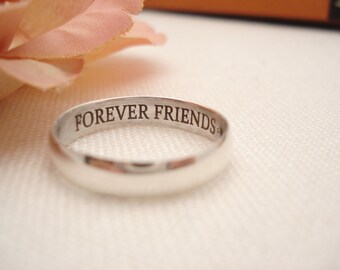 Sterling silver Ring 6mm Band ...Custom Engravable ring, eternity ring, Best friends ring, Promise ring,