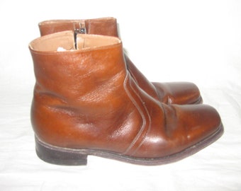 Florsheim Designer Collection Reno Gold Boot Tan Leather Side Zip Vintage 6.5 D Florsheim | Shoes | Vintage Florsheim Brown Leather Boots  main image 3