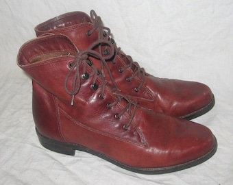 Rare Ralph Lauren Boots Ankle Pebbled Brown Leather Lace-up  display picture 3