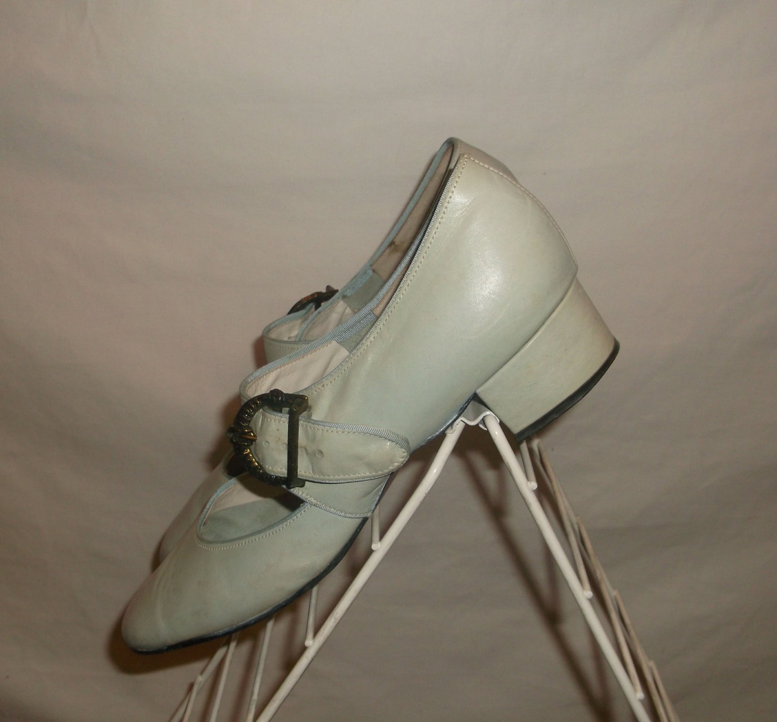 vintage sbicca leather big buckled mary jane oxford chunky heel ballet tap dance multifunctional shoes size 9n