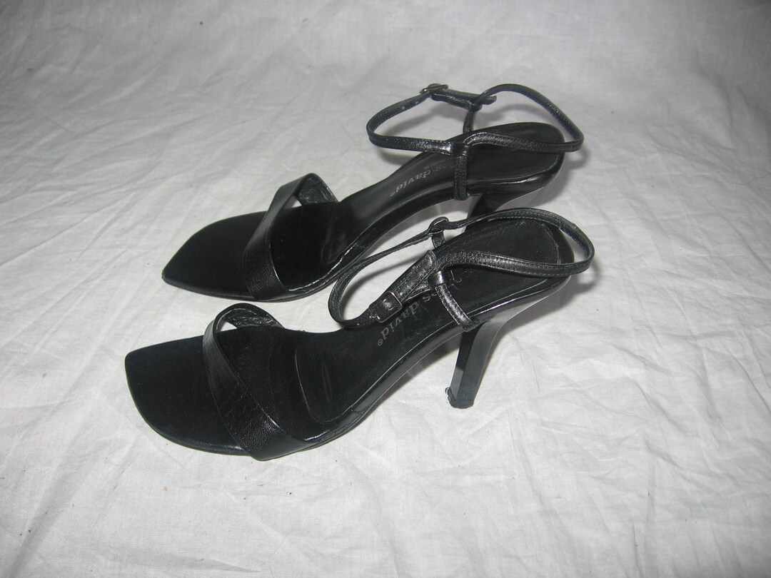 Vintage Charles David Designed by Nathalie M Black Peep Toe Ankle