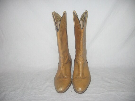 Vintage Authentic Frye Made In USA Beige Inlay St… - image 3