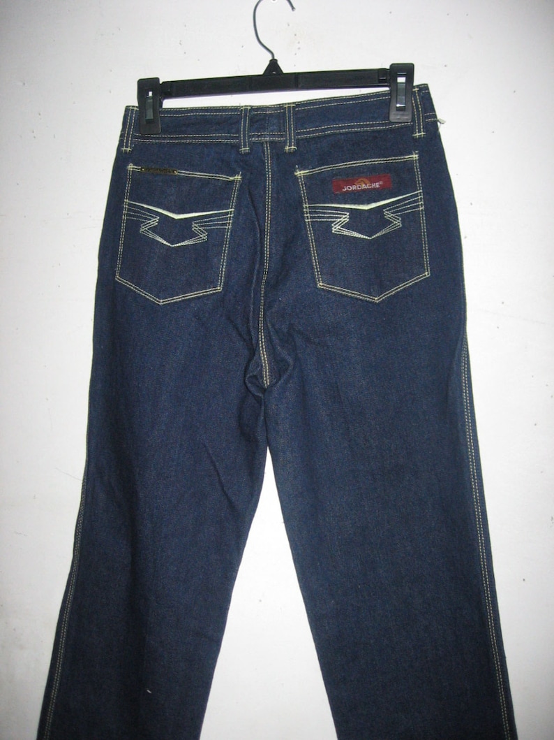 Vintage Jordache J-19 Dark Wash Indigo High Waist Denim Contrast Stitch 100/% Cotton Zipper Pockets Grunge Jeans Pants Size 29 Length L