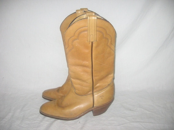 Vintage Authentic Frye Made In USA Beige Inlay St… - image 2