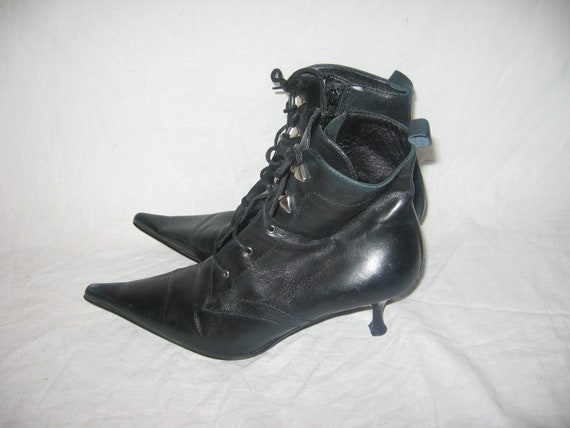 high heel granny boots