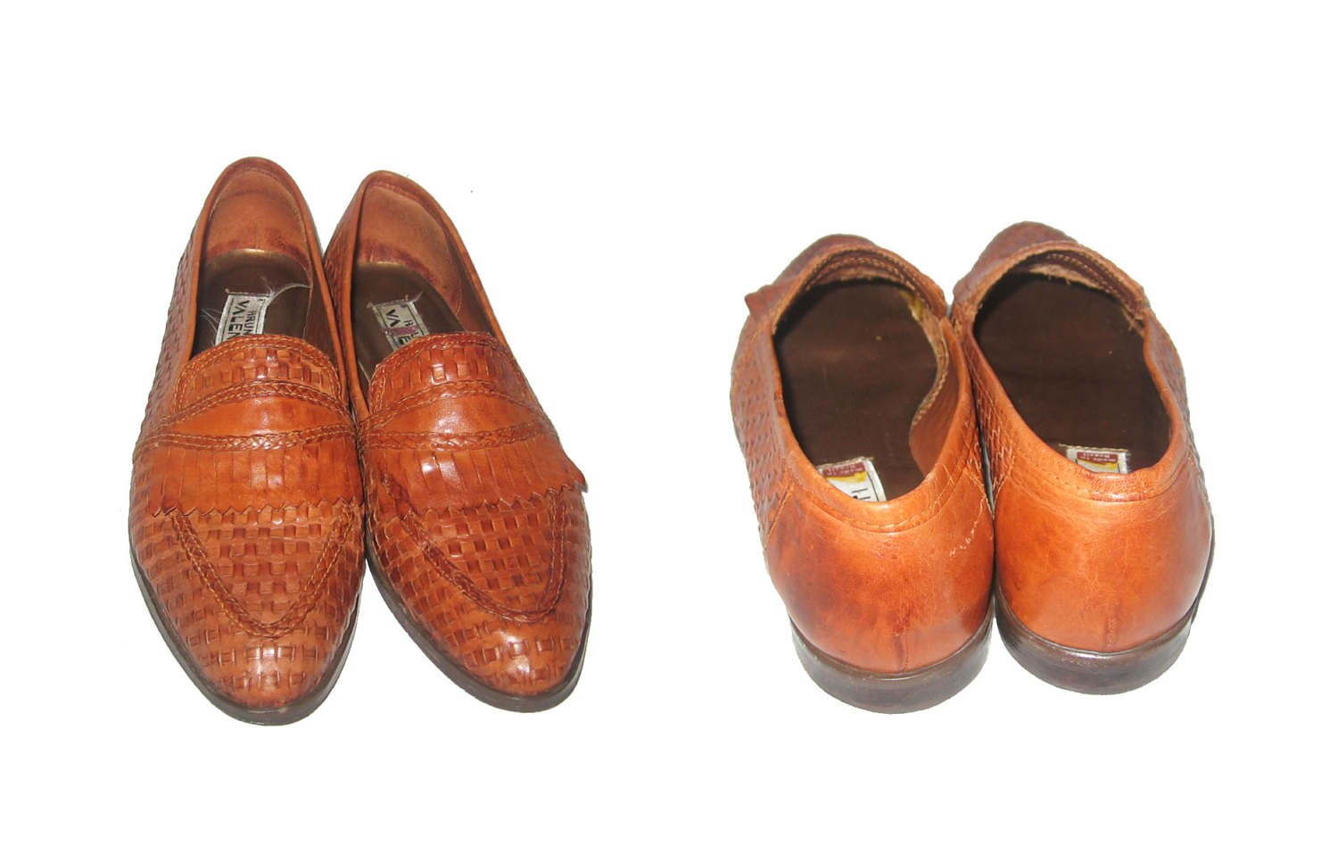 VINTAGE BRUNO VALENTI MENS DRESS SHOES-MADE IN BRASIL Bruno Valenti DARCY Block Heel Leather Boots 10 Camel Tan  main image 4