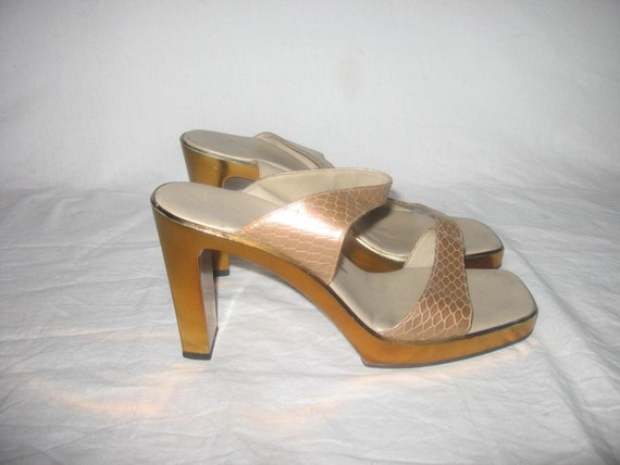 Vintage Nine West Minimalist Metallic Copper Chun… - image 1