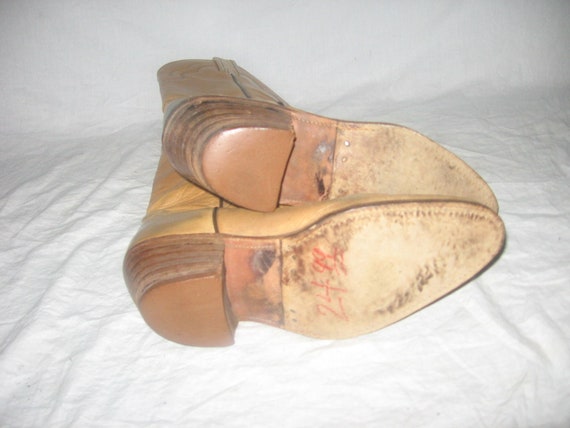 Vintage Authentic Frye Made In USA Beige Inlay St… - image 8