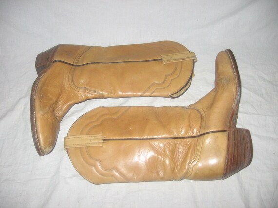 Vintage Authentic Frye Made In USA Beige Inlay St… - image 7