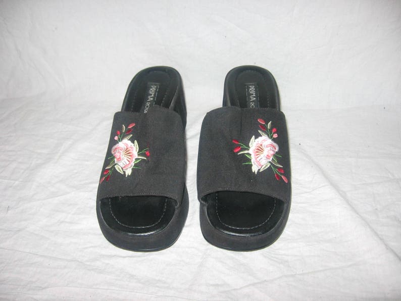 Vtg Prima Royale Black Multi Color Floral Leaf Embroidery Etsy