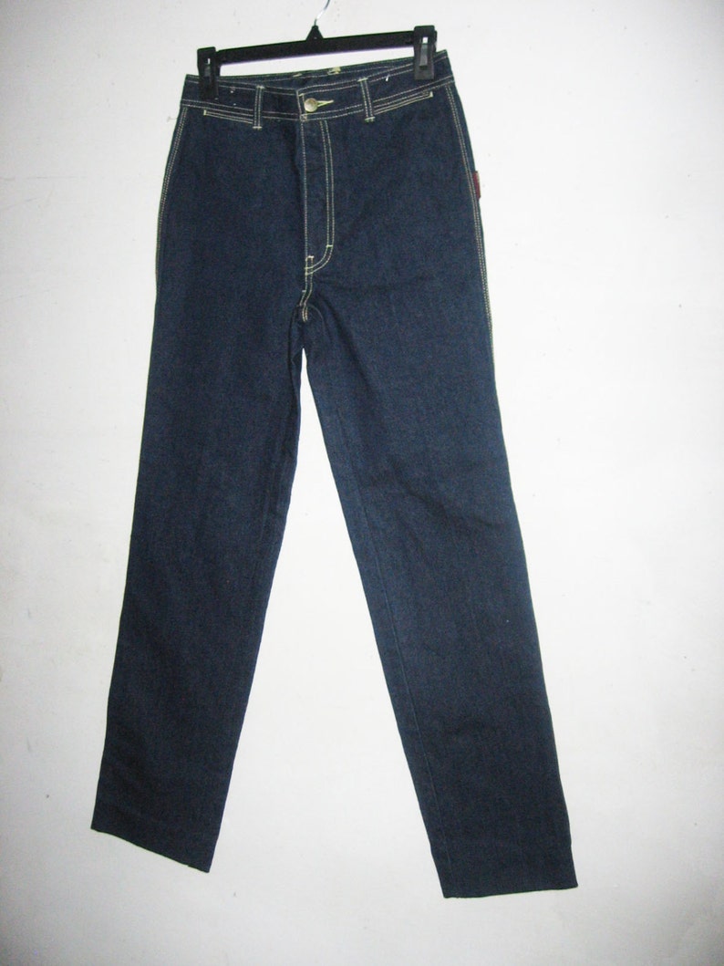 Vintage Jordache J-19 Dark Wash Indigo High Waist Denim Contrast Stitch 100/% Cotton Zipper Pockets Grunge Jeans Pants Size 29 Length L