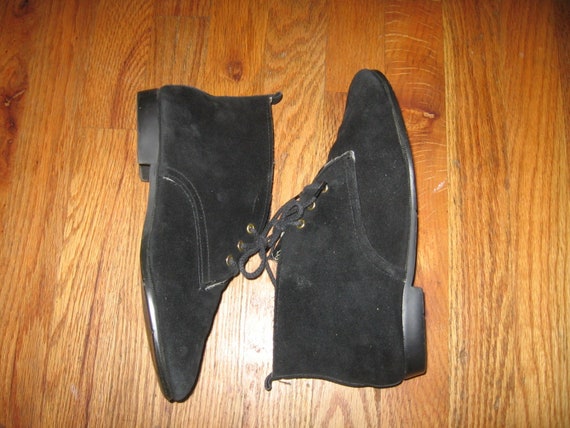 Vintage Daniel Green Outdorables Black Faux Shearling Lined Above Ankle High Laced up Suede Leather Chukka Moccasin Flat Heel Boots Size 8.5 Etsy
