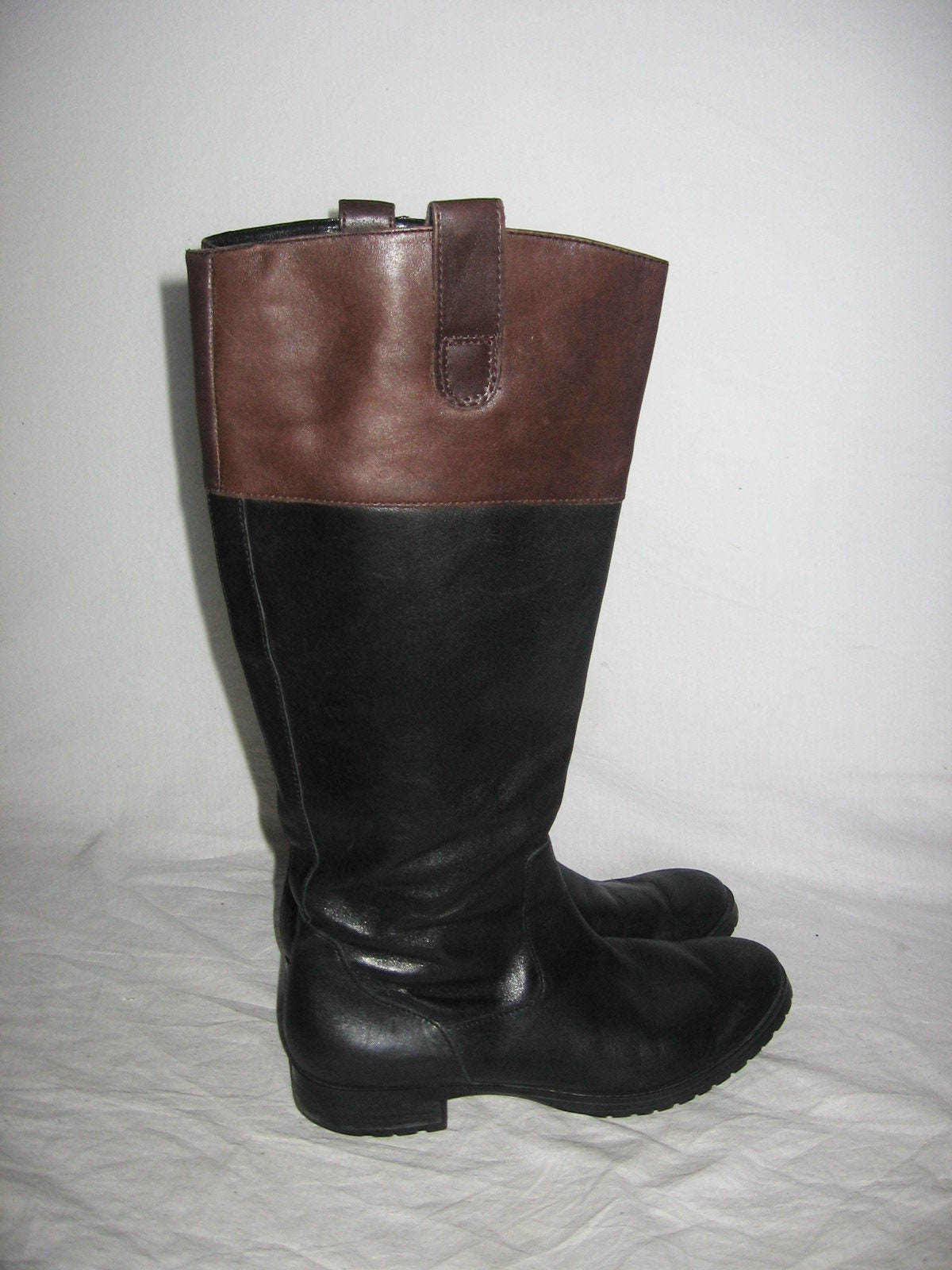 Vintage Lauren Ralph Lauren Black Brown Color Block Hi Low
