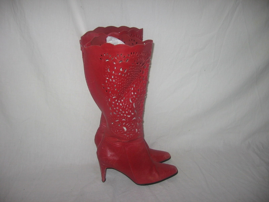 Stivali vintage in pelle Bellini Celine con tomaia in pelle, realizzati a  - Main Image