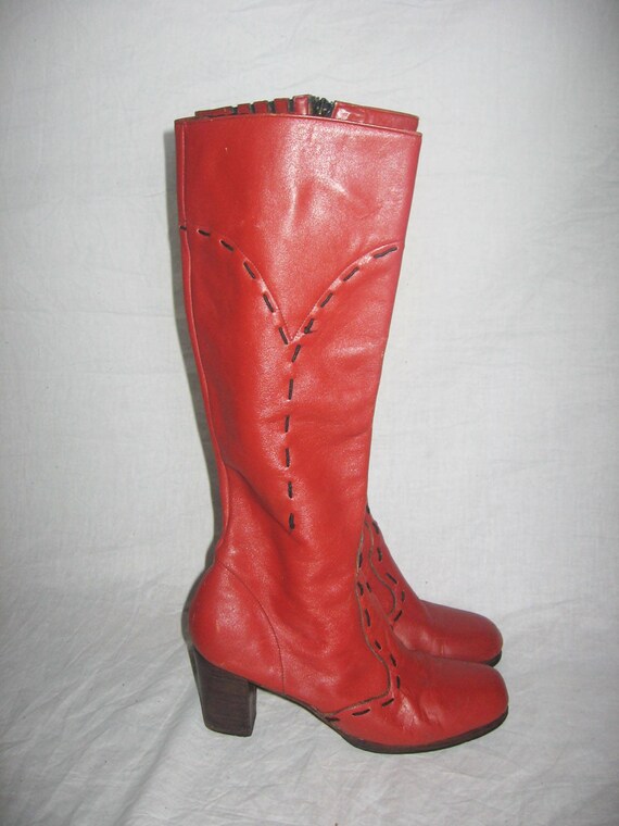 burnt orange chunky heels