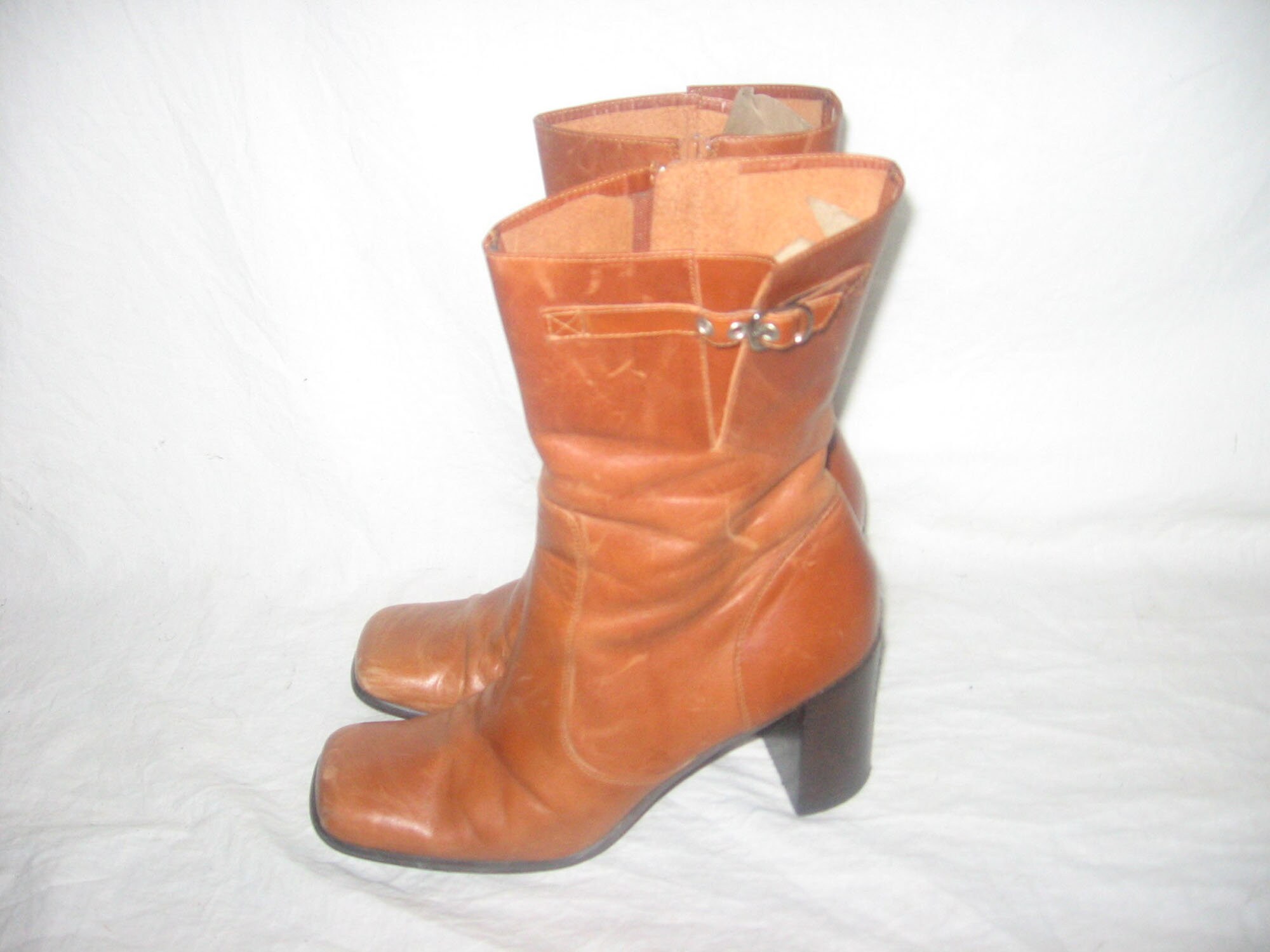 VTG Steve Madden GOT YOU Cognac Tan Brown Semi Distress  display picture 2