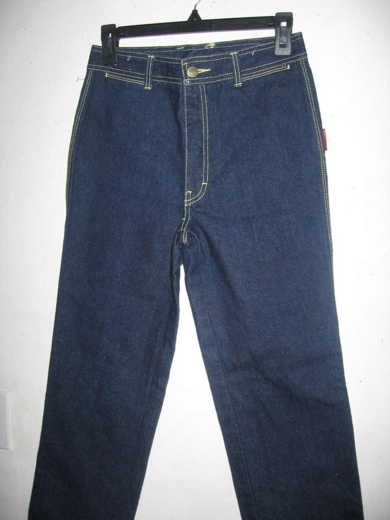 Vintage Jordache J-19 Dark Wash Indigo High Waist Denim Contrast Stitch 100/% Cotton Zipper Pockets Grunge Jeans Pants Size 29 Length L