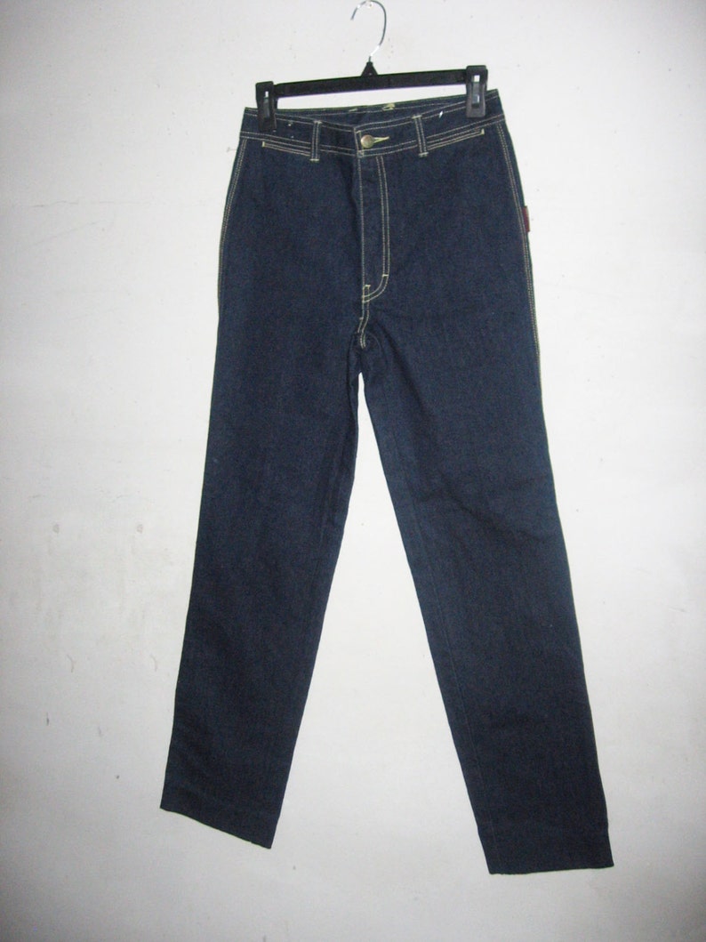 Vintage Jordache J-19 Dark Wash Indigo High Waist Denim Contrast Stitch 100/% Cotton Zipper Pockets Grunge Jeans Pants Size 29 Length L