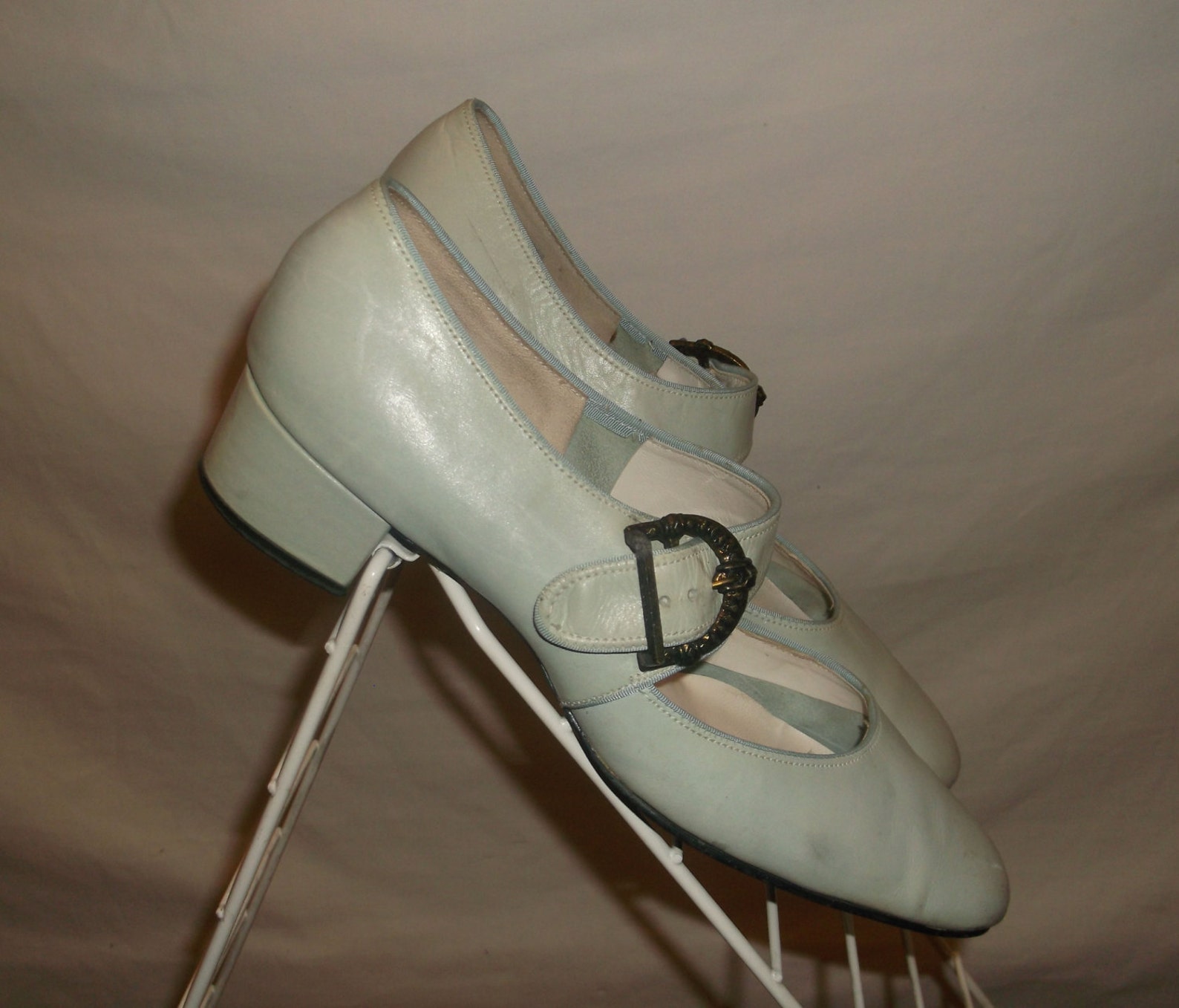 vintage sbicca leather big buckled mary jane oxford chunky heel ballet tap dance multifunctional shoes size 9n