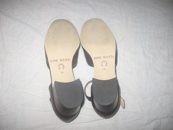 Sandales Nine West à Talons épais - Pointure 9.5 M, Cuir Noir - Portées Une Fois, Excellent état