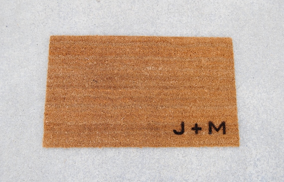 Doormat Welcome Mat Personalized With Custom Initials Made From Natural Coir