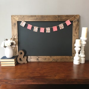 Extra large magnetic chalkboard - 28x40 - with rustic wood frame