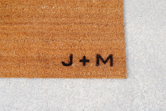 Doormat Welcome Mat Personalized With Custom Initials Made From Natural Coir