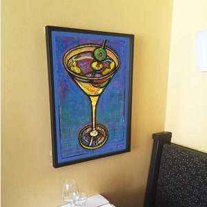 Martini Art Print: Colorful Cocktail Painting, Bar Decor (Digital Download)