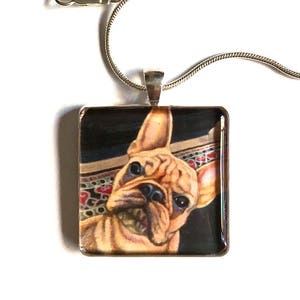 Dog Portrait, Custom Portrait, Personalized Jewelry, Handmade Pendant, Ooak Jewelry, Pet Supplies, Dog Art, Pet Loss, Resin Necklace, Silver