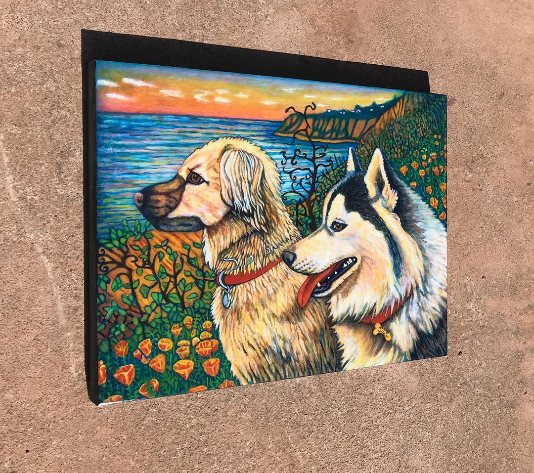 Custom Pet Portrait: Detailed Acrylic Painting on Wood Canvas - Etsy