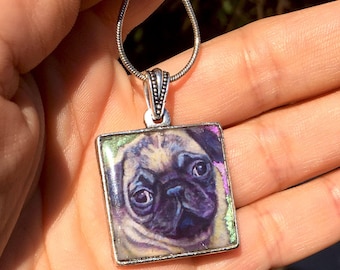 Collar con retrato de mascota personalizado: dije con foto, joya conmemorativa