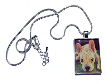 Custom Dog Portrait Pendant: Pet Memorial Necklace, Personalized Art