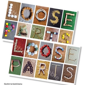 Double Whammy Loose parts sign with natural and recycled objects
