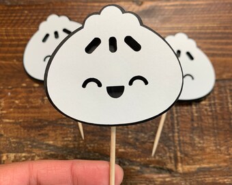 Bao cupcake toppers. Dumplings. Banh bao. Cha siu bao.  Dim sum