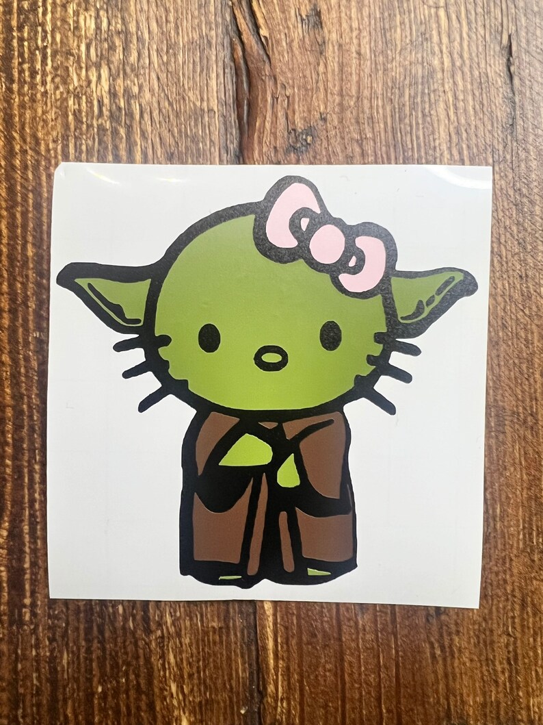 Baby Yoda Hello Kitty Vinyl Decal Etsy Canada