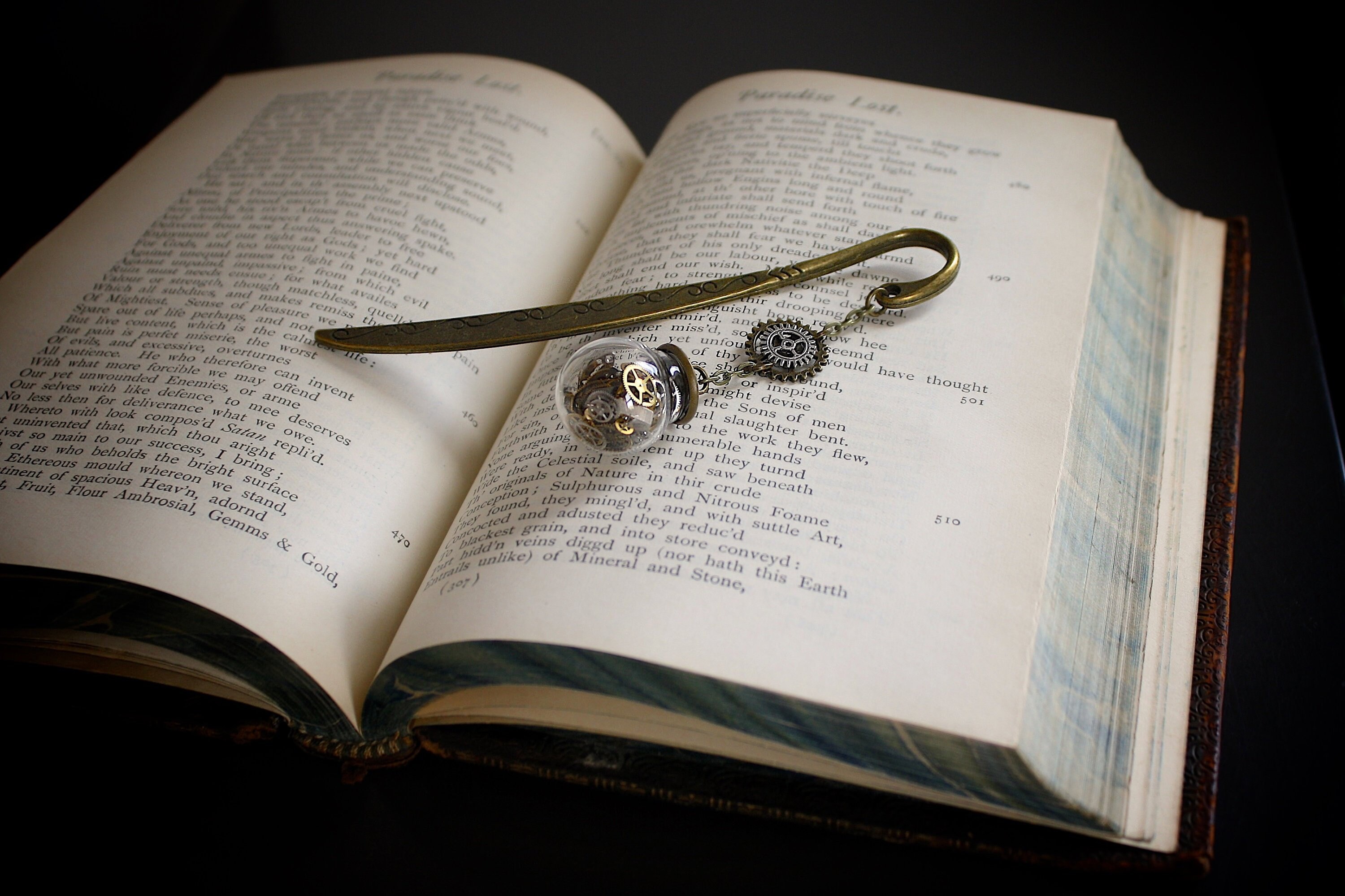 Gift for Men Steampunk Bookmark Recycled Watch Parts Father’s Day Gif…