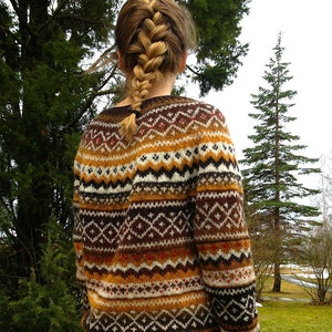 Fair Isle Natural wool sweater Made to order