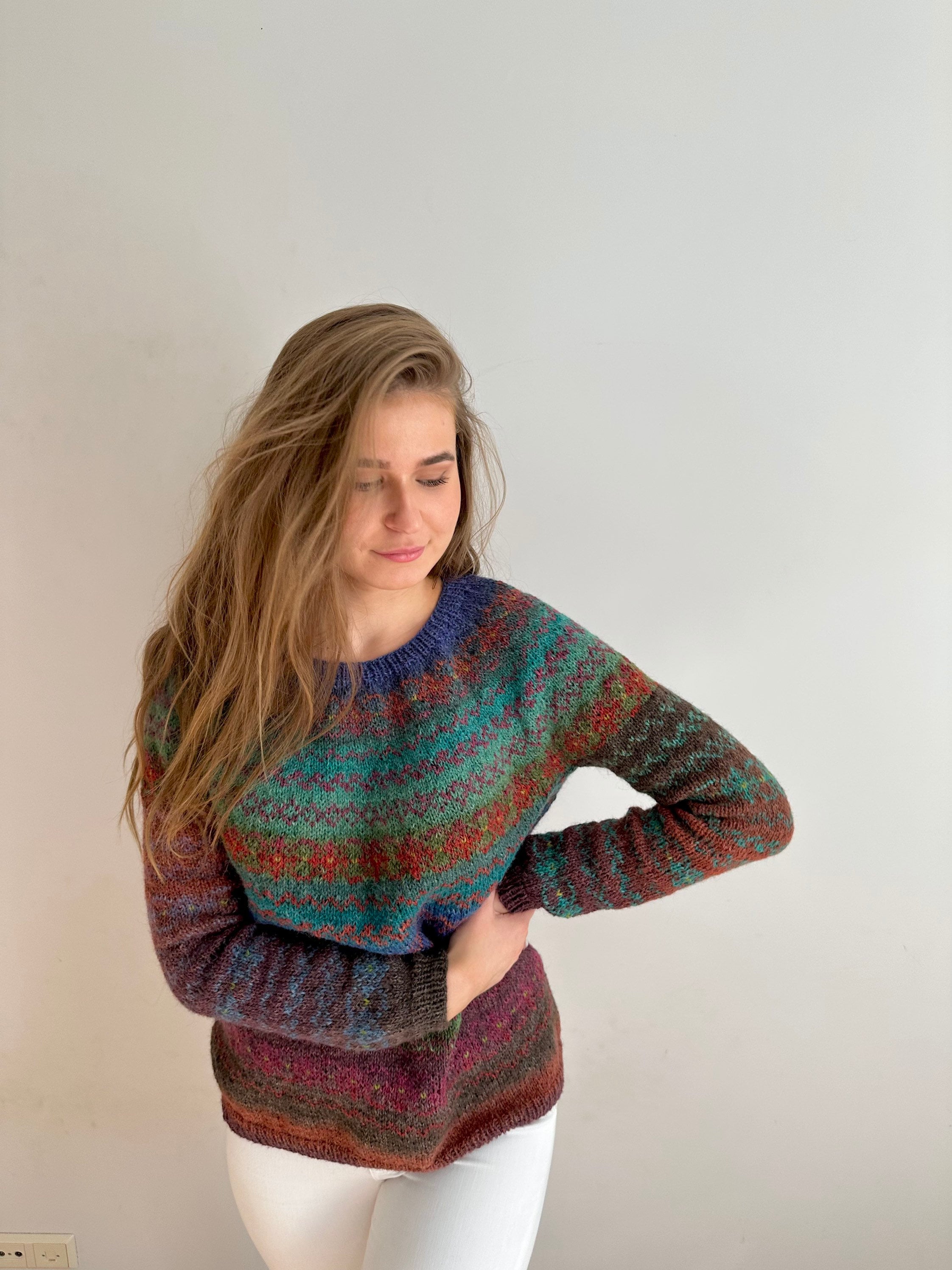 Fair Isle Norweger Pullover Damen GrÃ¼n Fair Isle Tweed Pullover