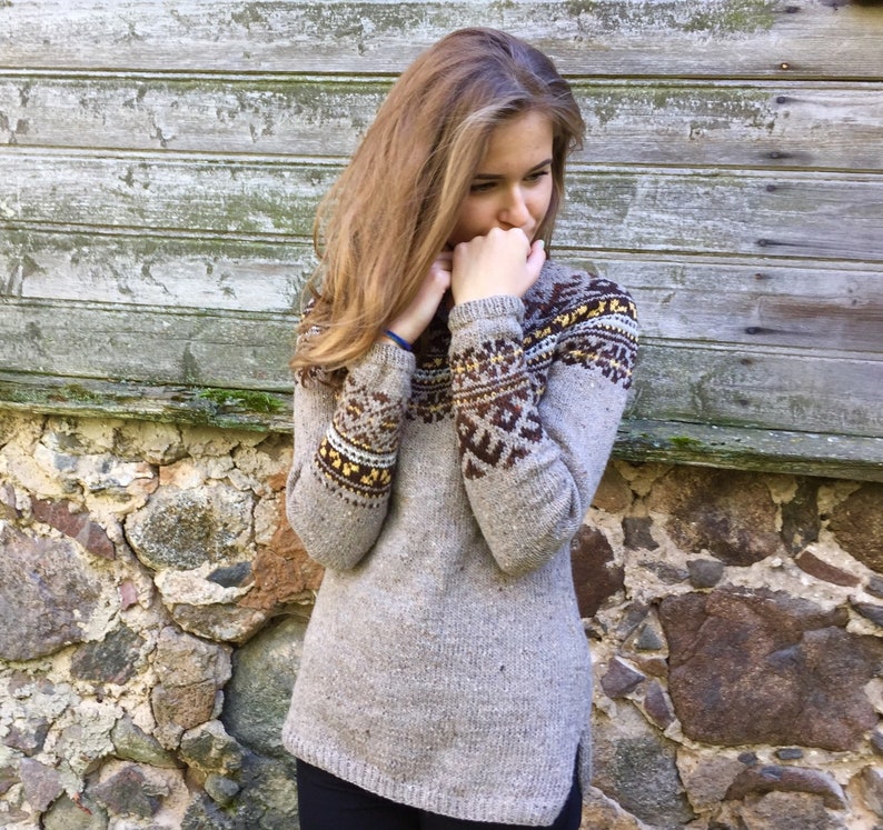 adaLV Icelandic Taupe Sweater Women's Sweater Made to Order