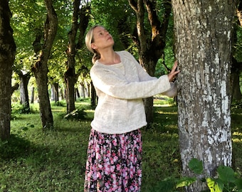 Linen Summer Oversized Oatmeal sweater Made to order