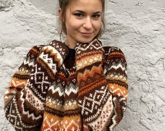 Made to order Fair Isle Norwegian Wool Dress Oversized