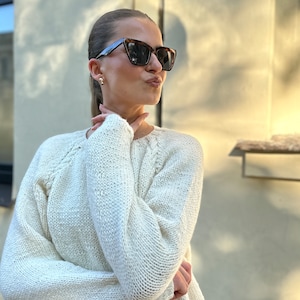 Raw white alpaca mix sweater Ready to ship