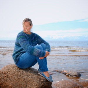 Mohair Blue Women&#39;s sweater Made to order