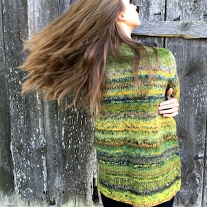 Wool Green Chunky sweater Women's sweater Plus size sweater Oversized sweater Made to order image 3